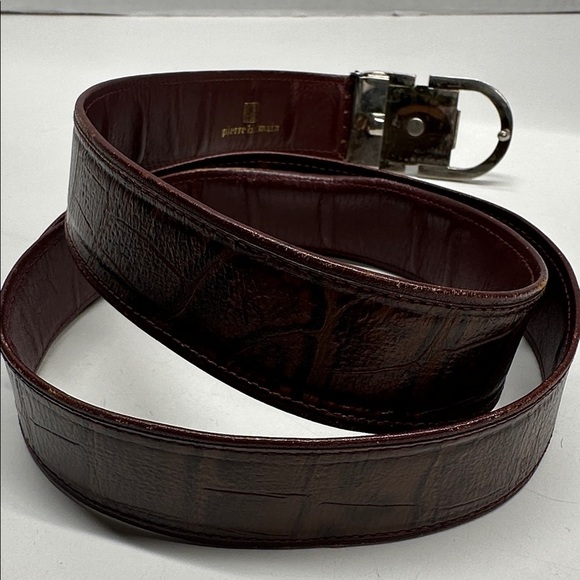 Vintage Balmain Logo Belt Faux Snake Skin Leather Brown Black Silver Unisex 40\